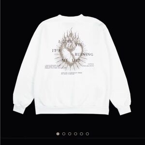 TTPD white crewneck Taylor Swift official I love you it’s ruining my life sz M